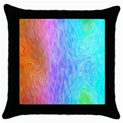 Aurora Rainbow Orange Pink Purple Blue Green Colorfull Throw Pillow Case (black)