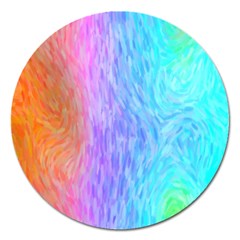 Aurora Rainbow Orange Pink Purple Blue Green Colorfull Magnet 5  (round) by Mariart