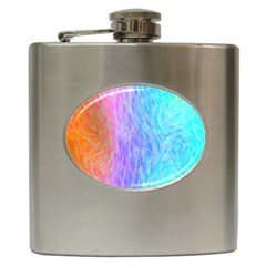 Aurora Rainbow Orange Pink Purple Blue Green Colorfull Hip Flask (6 Oz) by Mariart