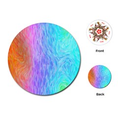 Aurora Rainbow Orange Pink Purple Blue Green Colorfull Playing Cards (round)  by Mariart