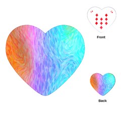 Aurora Rainbow Orange Pink Purple Blue Green Colorfull Playing Cards (heart)  by Mariart