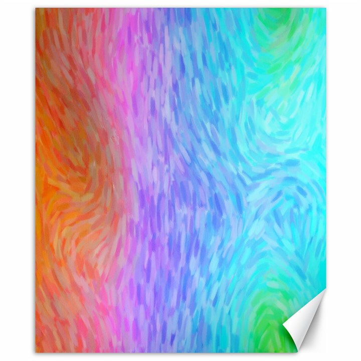 Aurora Rainbow Orange Pink Purple Blue Green Colorfull Canvas 8  x 10 