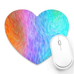 Aurora Rainbow Orange Pink Purple Blue Green Colorfull Heart Mousepads by Mariart