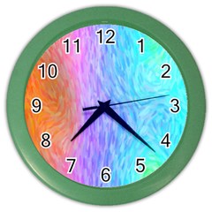 Aurora Rainbow Orange Pink Purple Blue Green Colorfull Color Wall Clocks