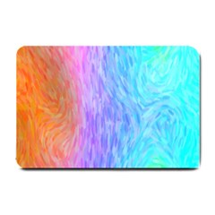 Aurora Rainbow Orange Pink Purple Blue Green Colorfull Small Doormat  by Mariart