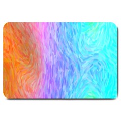 Aurora Rainbow Orange Pink Purple Blue Green Colorfull Large Doormat  by Mariart