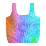 Aurora Rainbow Orange Pink Purple Blue Green Colorfull Full Print Recycle Bags (L)  Front