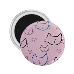 Cat Pattern Face Smile Cute Animals Beauty 2 25  Magnets by Mariart