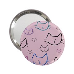 Cat Pattern Face Smile Cute Animals Beauty 2 25  Handbag Mirrors