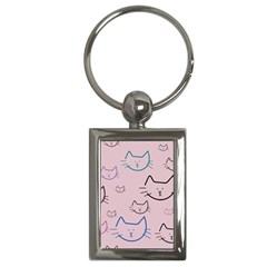 Cat Pattern Face Smile Cute Animals Beauty Key Chains (rectangle)  by Mariart