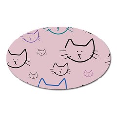 Cat Pattern Face Smile Cute Animals Beauty Oval Magnet