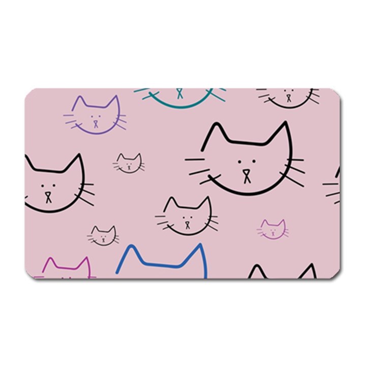 Cat Pattern Face Smile Cute Animals Beauty Magnet (Rectangular)