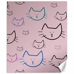 Cat Pattern Face Smile Cute Animals Beauty Canvas 8  X 10 