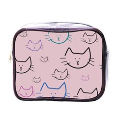 Cat Pattern Face Smile Cute Animals Beauty Mini Toiletries Bags