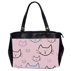 Cat Pattern Face Smile Cute Animals Beauty Office Handbags (2 Sides)  by Mariart