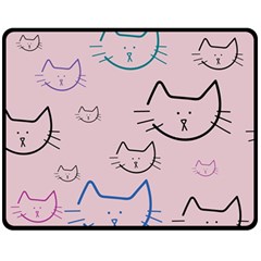 Cat Pattern Face Smile Cute Animals Beauty Fleece Blanket (medium) 