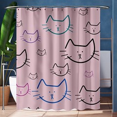 Cat Pattern Face Smile Cute Animals Beauty Shower Curtain 60  X 72  (medium)  by Mariart