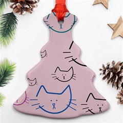 Cat Pattern Face Smile Cute Animals Beauty Christmas Tree Ornament (two Sides) by Mariart