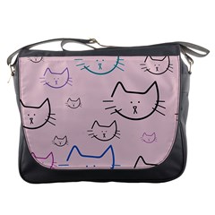 Cat Pattern Face Smile Cute Animals Beauty Messenger Bags by Mariart