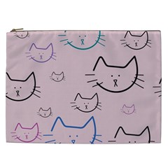 Cat Pattern Face Smile Cute Animals Beauty Cosmetic Bag (xxl) 