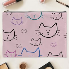 Cat Pattern Face Smile Cute Animals Beauty Cosmetic Bag (xxxl)  by Mariart