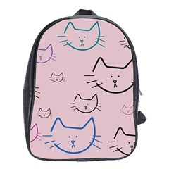 Cat Pattern Face Smile Cute Animals Beauty School Bag (xl) by Mariart