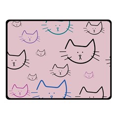 Cat Pattern Face Smile Cute Animals Beauty Double Sided Fleece Blanket (small)  by Mariart