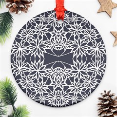 Blue White Lace Flower Floral Star Ornament (round) by Mariart