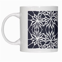 Blue White Lace Flower Floral Star White Mugs