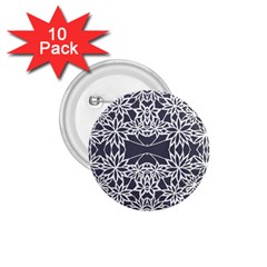 Blue White Lace Flower Floral Star 1 75  Buttons (10 Pack)