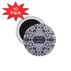 Blue White Lace Flower Floral Star 1 75  Magnets (10 Pack)  by Mariart