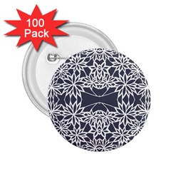 Blue White Lace Flower Floral Star 2 25  Buttons (100 Pack) 