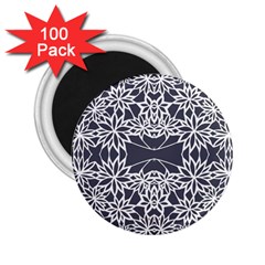 Blue White Lace Flower Floral Star 2 25  Magnets (100 Pack) 