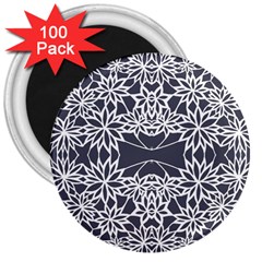 Blue White Lace Flower Floral Star 3  Magnets (100 Pack) by Mariart