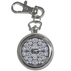 Blue White Lace Flower Floral Star Key Chain Watches