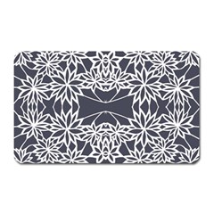 Blue White Lace Flower Floral Star Magnet (rectangular) by Mariart