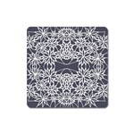 Blue White Lace Flower Floral Star Square Magnet Front