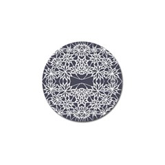 Blue White Lace Flower Floral Star Golf Ball Marker