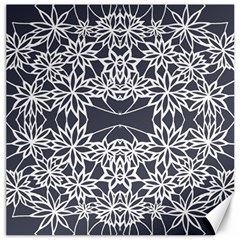 Blue White Lace Flower Floral Star Canvas 12  X 12  