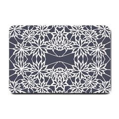 Blue White Lace Flower Floral Star Small Doormat  by Mariart