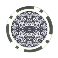 Blue White Lace Flower Floral Star Poker Chip Card Guard (10 Pack) by Mariart