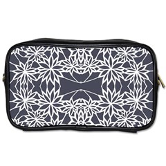 Blue White Lace Flower Floral Star Toiletries Bags 2-side