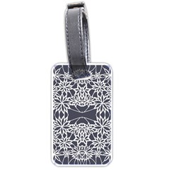 Blue White Lace Flower Floral Star Luggage Tags (one Side) 