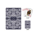 Blue White Lace Flower Floral Star Playing Cards (Mini)  Back