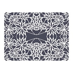 Blue White Lace Flower Floral Star Double Sided Flano Blanket (mini) 