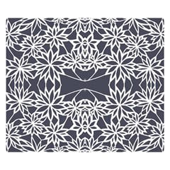 Blue White Lace Flower Floral Star Double Sided Flano Blanket (small)  by Mariart