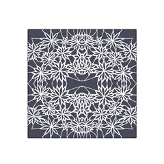 Blue White Lace Flower Floral Star Satin Bandana Scarf