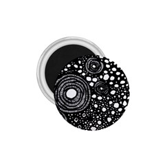 Circle Polka Dots Black White 1 75  Magnets by Mariart