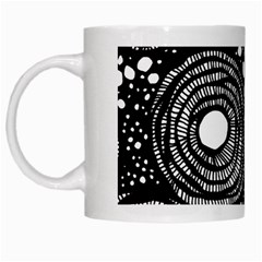 Circle Polka Dots Black White White Mugs