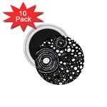 Circle Polka Dots Black White 1.75  Magnets (10 pack)  Front